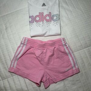 adidas Kids Pink and White Matching Set
